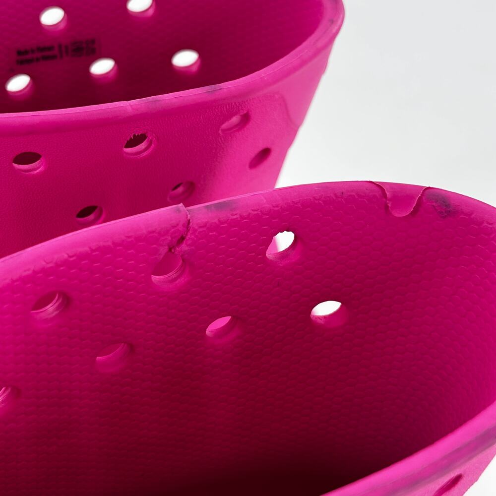 Crocs Crush Rain Boots 6 Pink Ankle Booties Slip On Comfort Glam View 6
